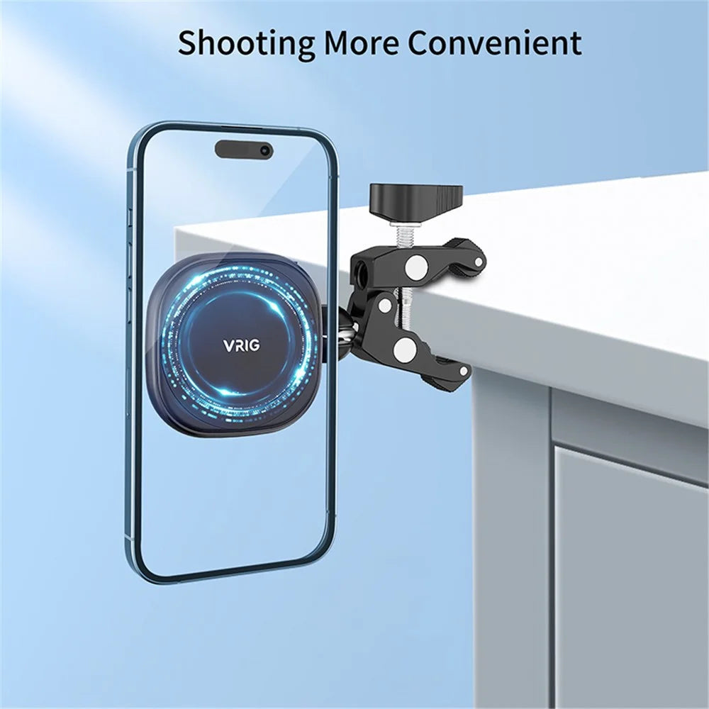 VRIG MG-01 Compatible with MagSafe to 1 / 4" Thread Adapter Mount Phone Holder Portable Magnetic Converter Support 360-Degree Adjustable - 5