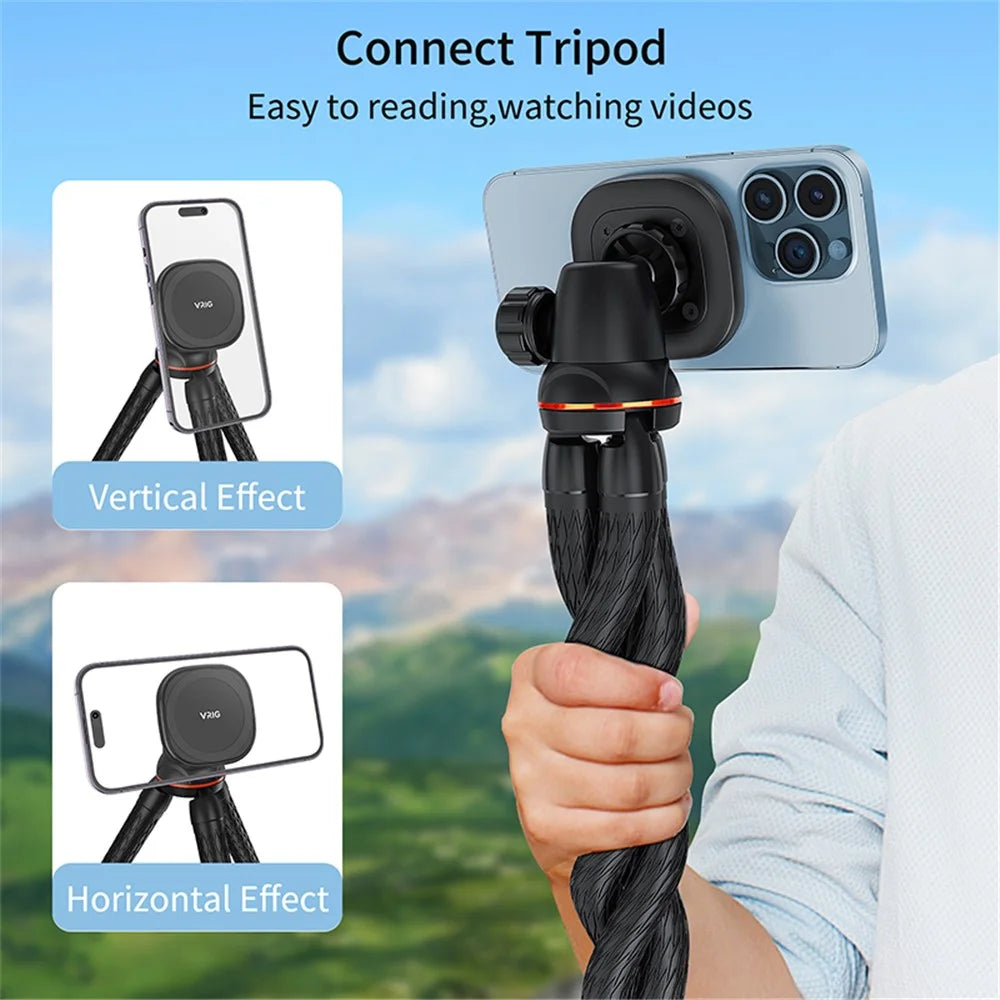 VRIG MG-01 Compatible with MagSafe to 1 / 4" Thread Adapter Mount Phone Holder Portable Magnetic Converter Support 360-Degree Adjustable - 7