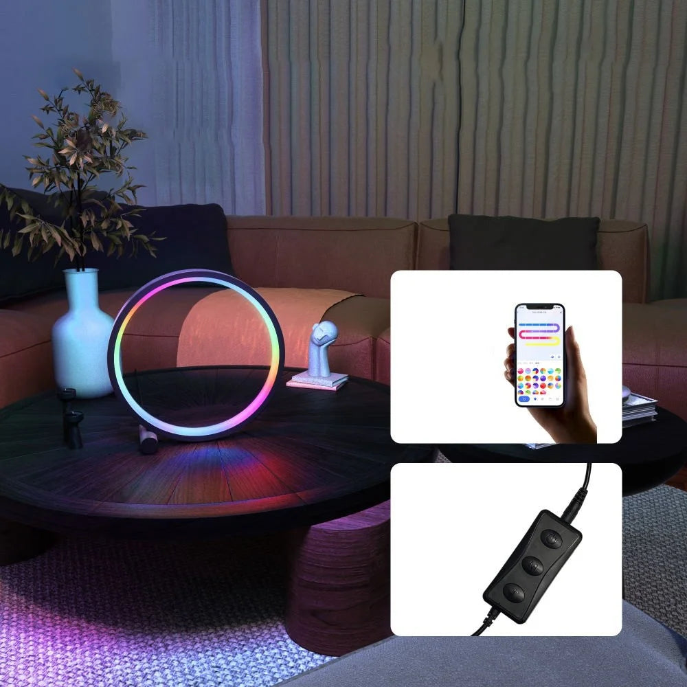 10 inch RGB + CCT LED Smart Ring Light Gaming Night Light Ambiance Music Sync Kit Backlight (APP Control+Remote Control) - 5