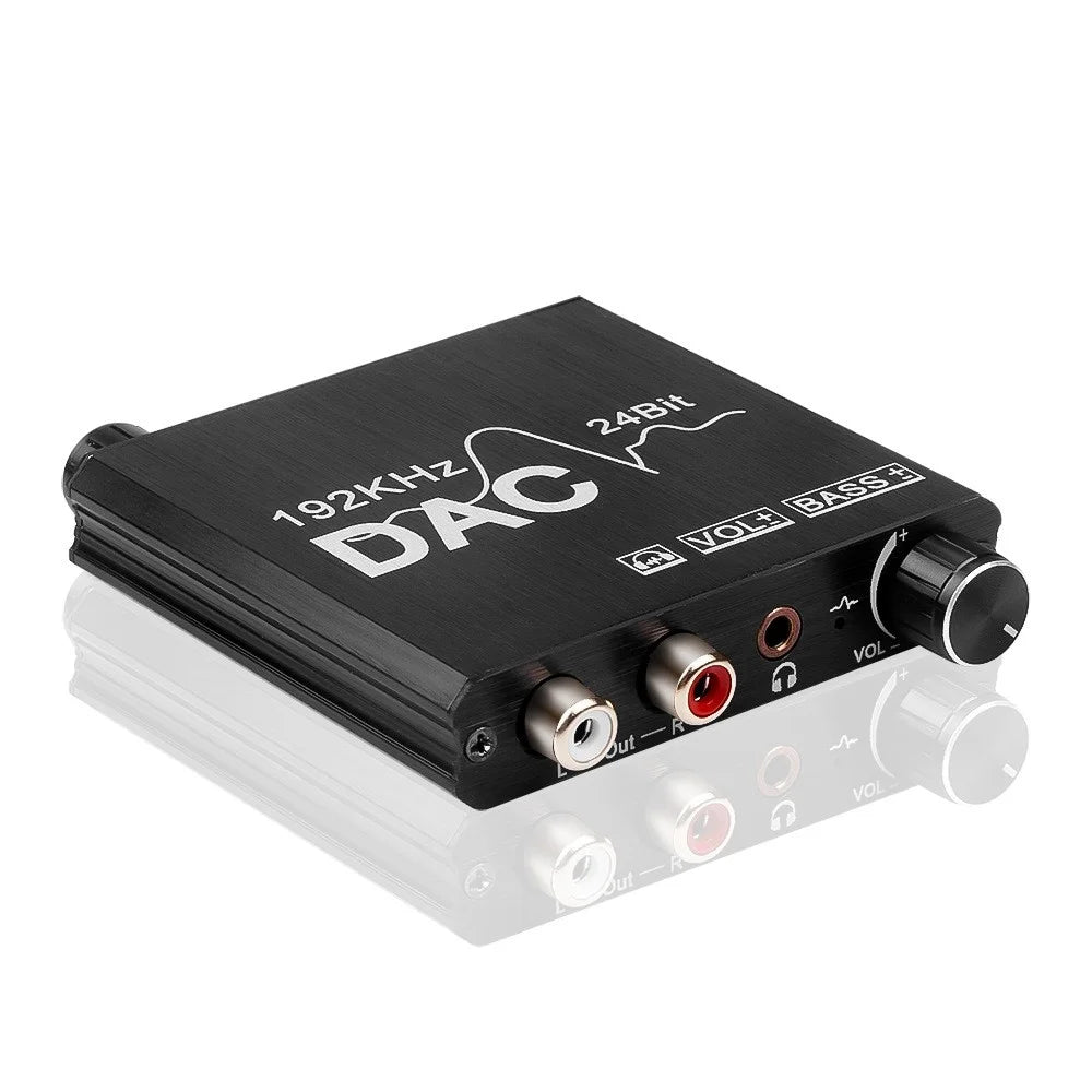 AY106 192Khz 24Bit DAC Digital to Analog Audio Converter with Volume Adjustment and Bass Control - 2