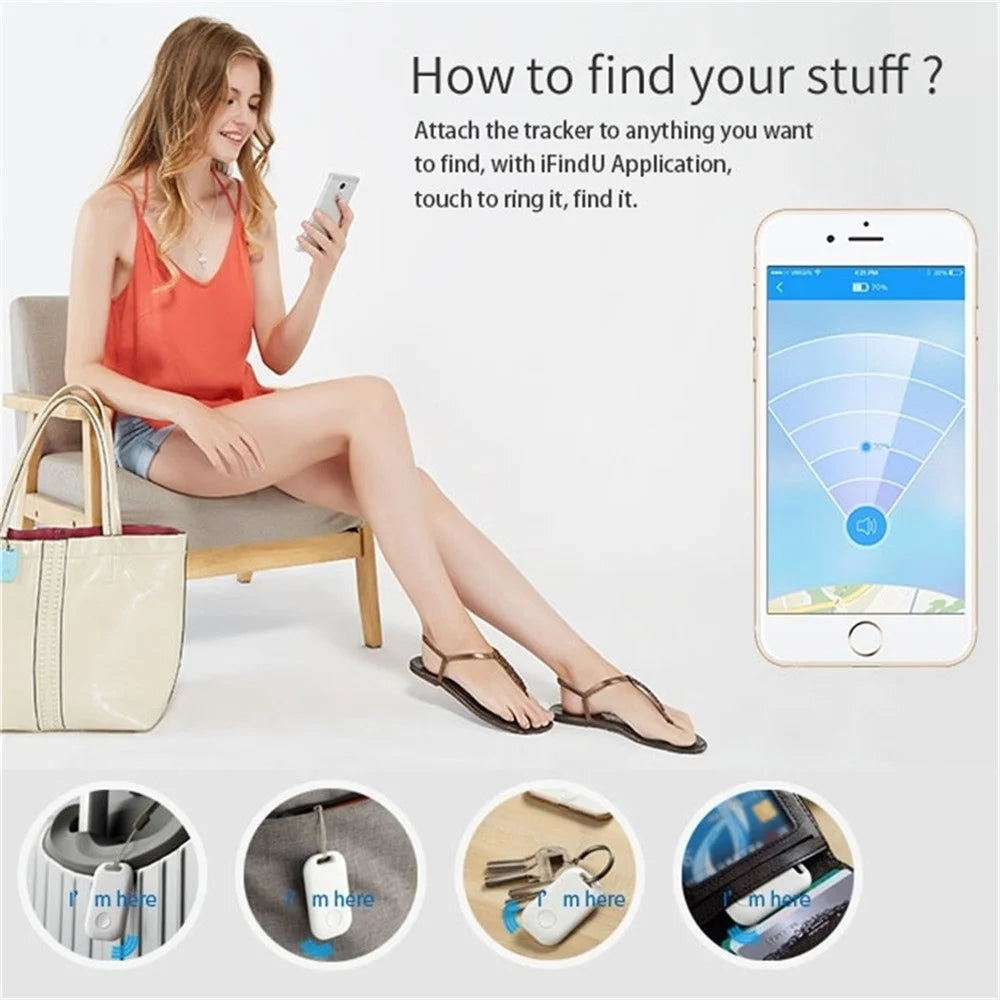 TY-06 Tuya Bluetooth-compatible Anti-Loss Device Wireless Smart Key Finder Portable Keychain Tracker Lightweight Item Locator - Black - 2