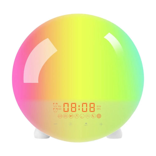 SH-123 Digital Wake-Up Light Sunrise / Sunset Simulation Alarm Clock with FM Radio Night Light Bluetooth-compatible Wireless Speaker - US Plug - 1
