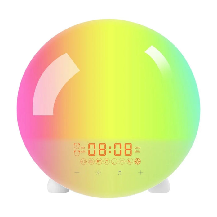 SH-123 Digital Wake-Up Light Sunrise / Sunset Simulation Alarm Clock with FM Radio Night Light Bluetooth-compatible Wireless Speaker - US Plug - 1