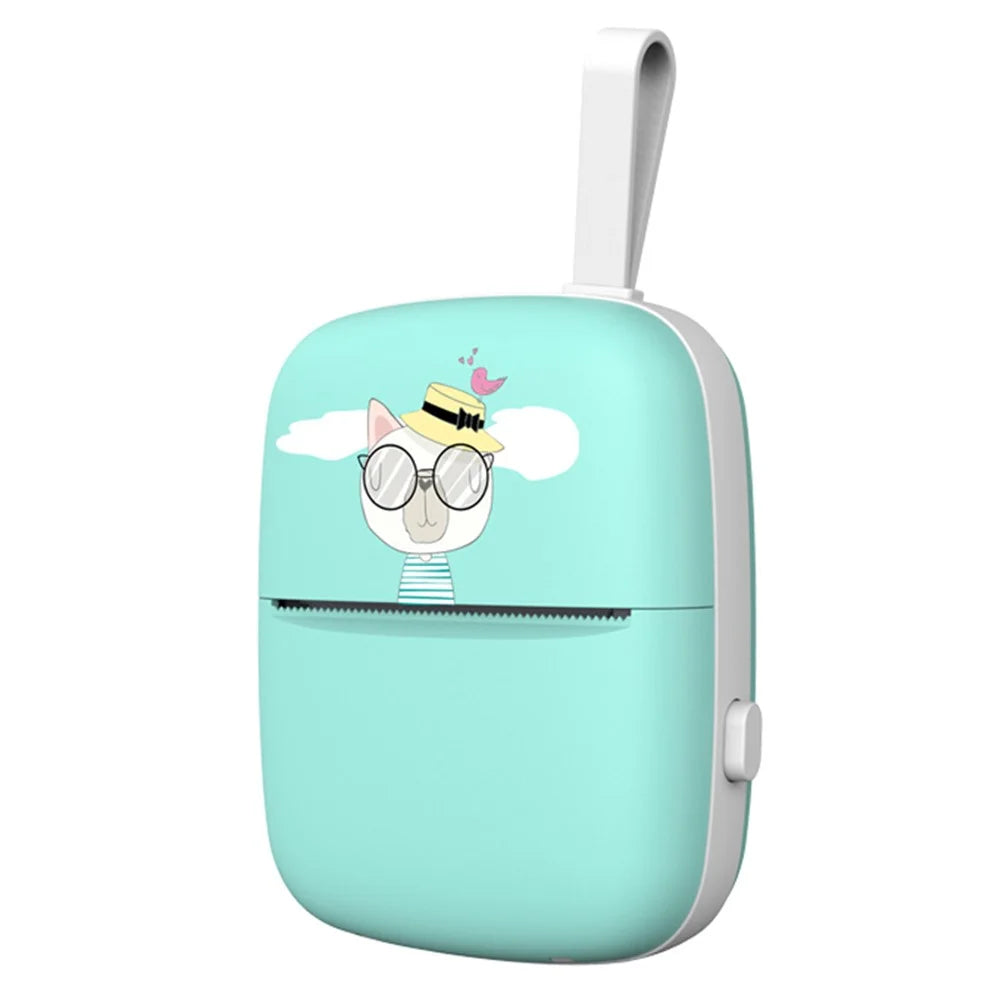 Portable Mini Bluetooth-compatible Printer Thermal Label Printer for Wrong Question Photo Memo Thermal Printing Student Pocket Printer - Blue - 1