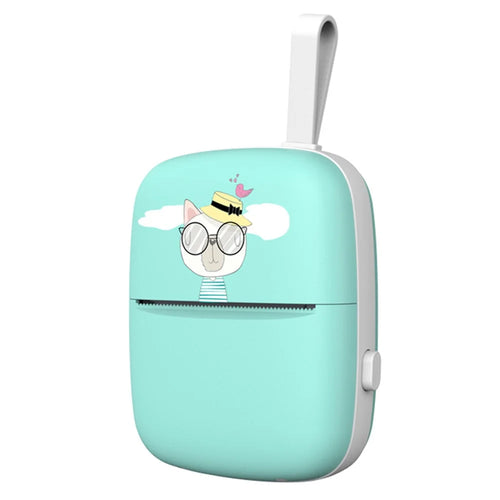 Portable Mini Bluetooth-compatible Printer Thermal Label Printer for Wrong Question Photo Memo Thermal Printing Student Pocket Printer - Blue - 1
