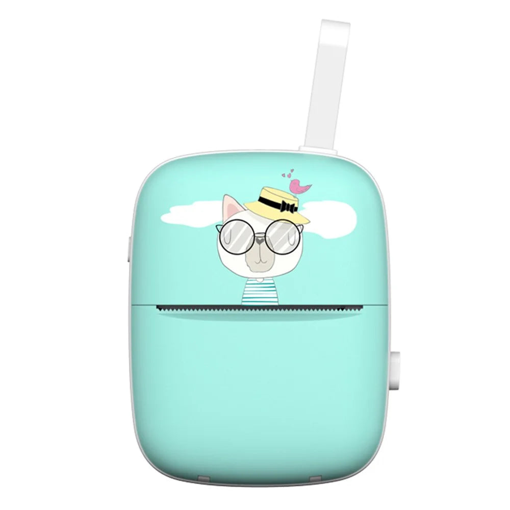 Portable Mini Bluetooth-compatible Printer Thermal Label Printer for Wrong Question Photo Memo Thermal Printing Student Pocket Printer - Blue - 2