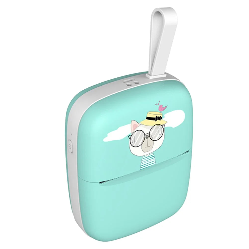 Portable Mini Bluetooth-compatible Printer Thermal Label Printer for Wrong Question Photo Memo Thermal Printing Student Pocket Printer - Blue - 3