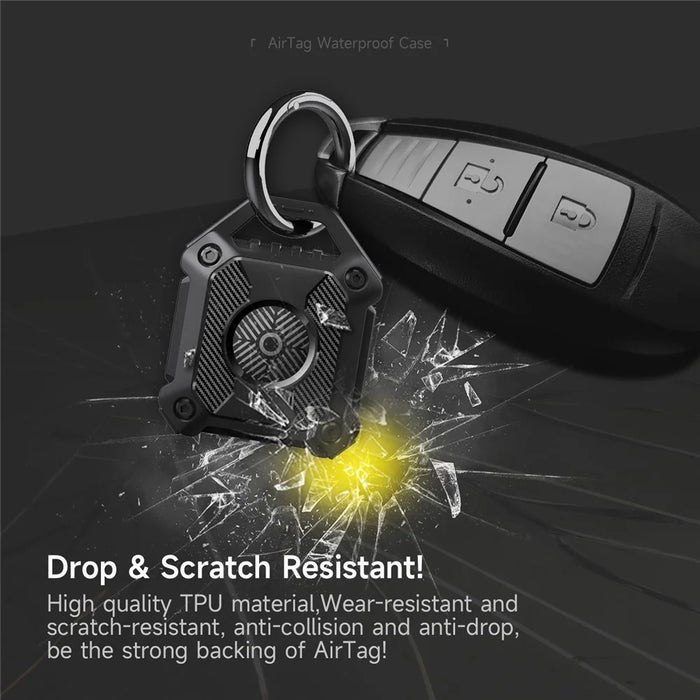 Waterproof Protection Case for AirTag, Rugged Anti-Scratch Bluetooth-compatible Tracker Cover Anti-Lost Holder Shell - Black - 3