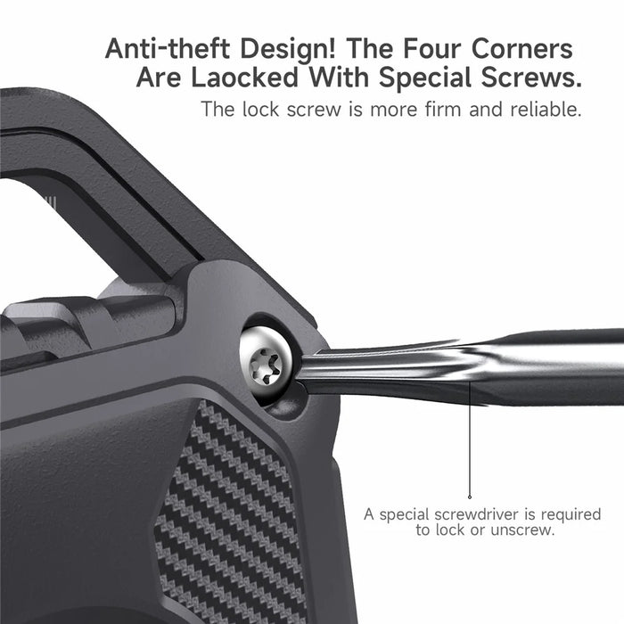Waterproof Protection Case for AirTag, Rugged Anti-Scratch Bluetooth-compatible Tracker Cover Anti-Lost Holder Shell - Black - 6