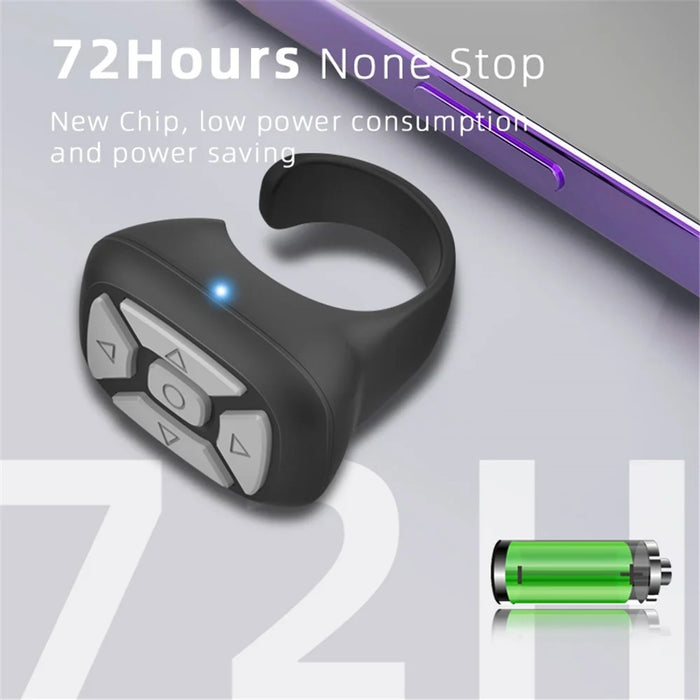 S18 Multi-Function Bluetooth-compatible Mobile Phone Remote Control Wireless Cell Phone APP Controller E-books Flipping Remote - Black - 7