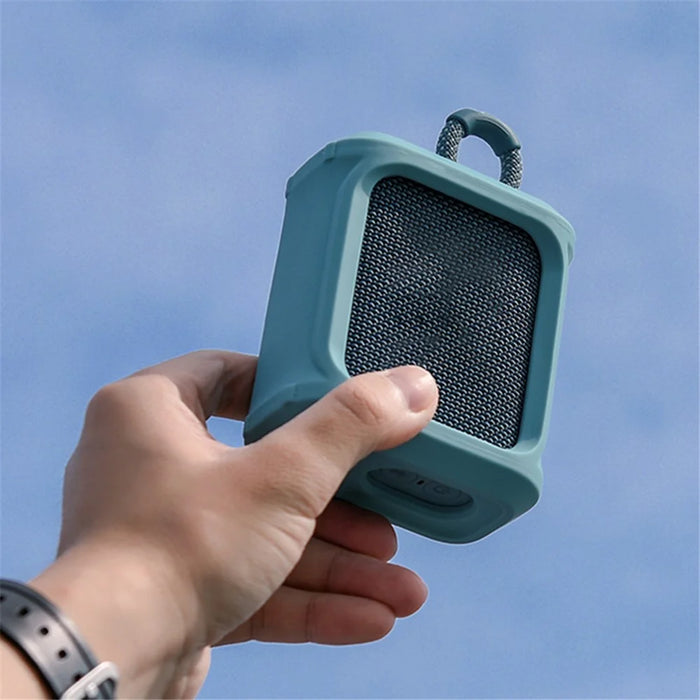 LIGHTNING POWER Silicone Case for JBL GO3 Portable Speaker Sleeve Protective Cover with Strap - Blue - 6