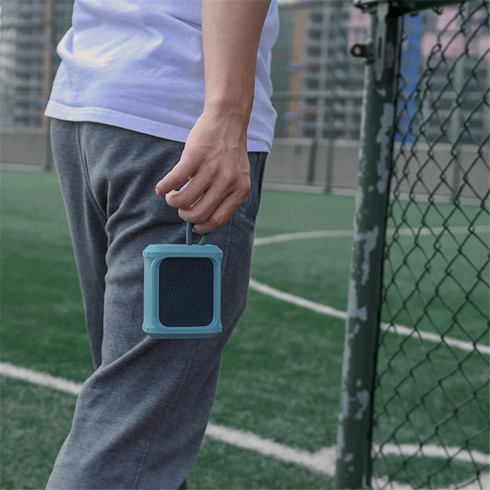 LIGHTNING POWER Silicone Case for JBL GO3 Portable Speaker Sleeve Protective Cover with Strap - Blue - 7