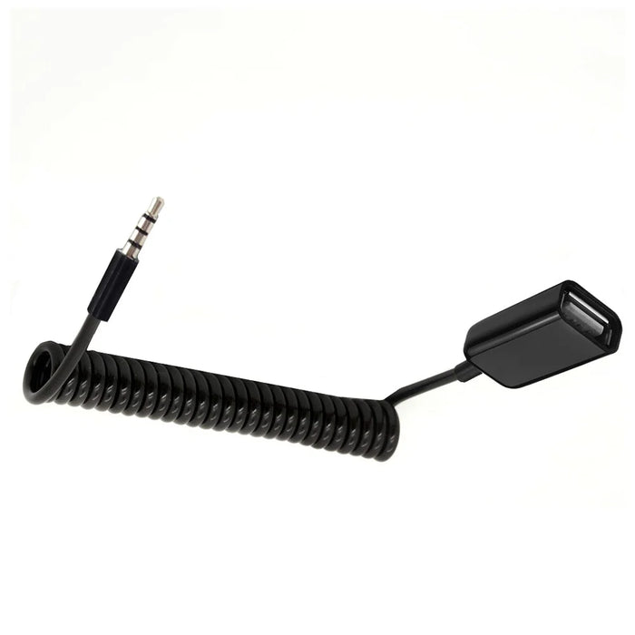 1m 3.5mm Male to USB2.0 Female Audio Adapter Spring Cable Data Transfer Charging OTG Cord - 6