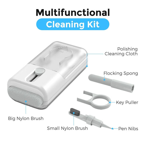 AHASTYLE WG93 6-in-1 Multifunctional Headset Cleaning Kit Cell Phone, Keyboards Cleaner Portable Cleaning Tools with Cleaning Brush - 2