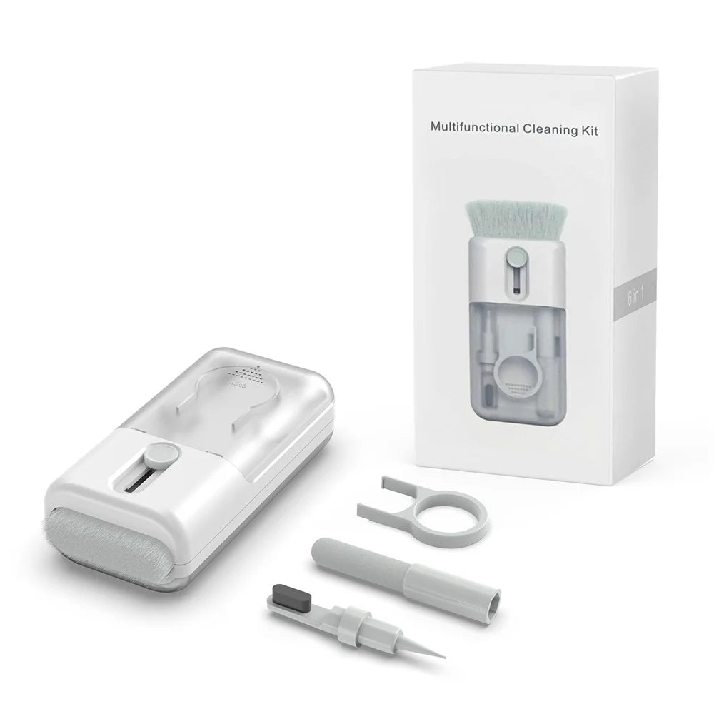 AHASTYLE WG93 6-in-1 Multifunctional Headset Cleaning Kit Cell Phone, Keyboards Cleaner Portable Cleaning Tools with Cleaning Brush - 7