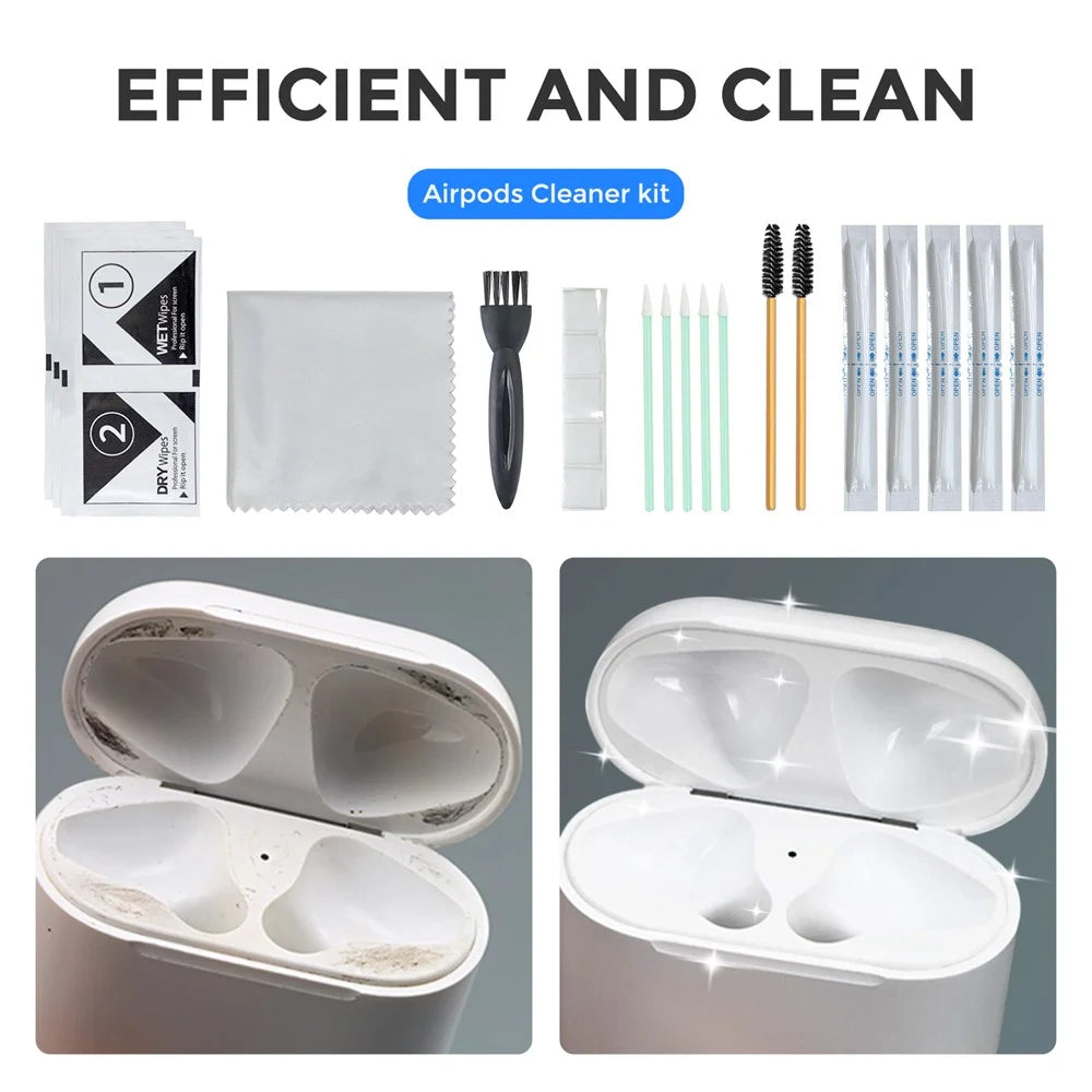 AHASTYLE WG22-QJ TWS Headset Cleaning Kit with Cleaning Brush, Cotton Swabs, Multi-Function Cleaner for Tablets Keyboards Watches Cleaning Tools - 2