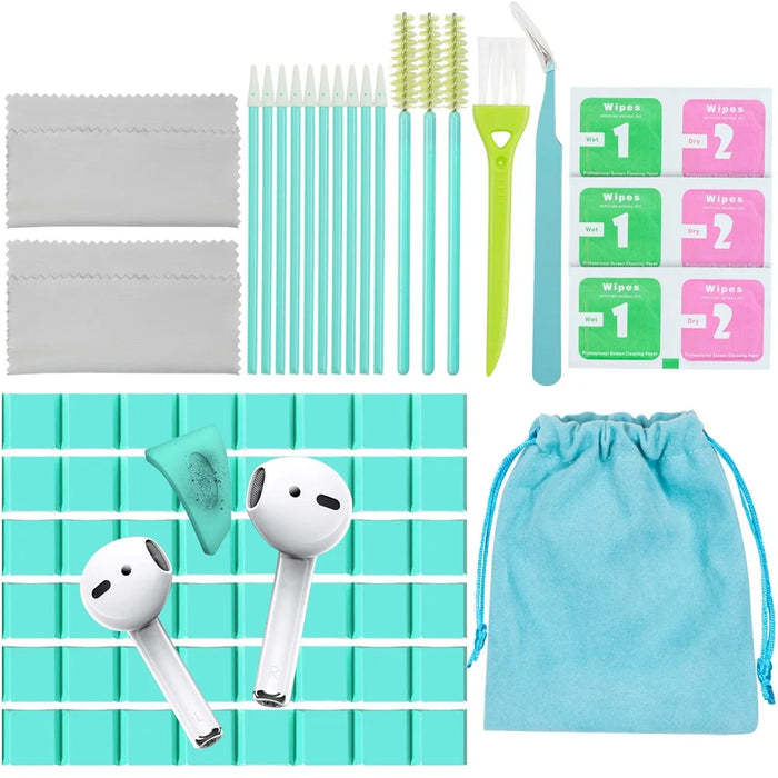 AHASTYLE PT178 Bluetooth-compatible Headset Cleaning Kit for AirPods, Cell Phone, Keyboards Cleaner Portable Cleaning Tools - Blue - 6