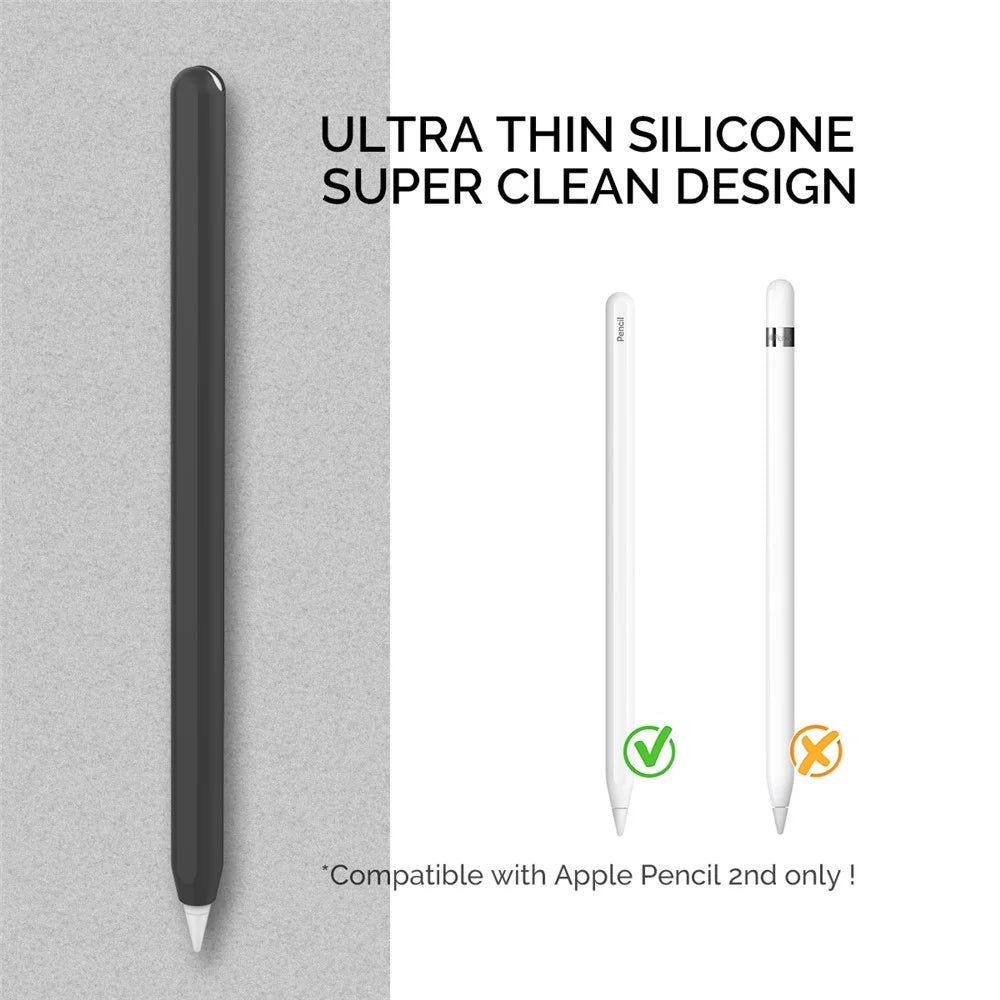 AHASTYLE PT65 Silicone Case for Apple Pencil (2nd Generation), Stylus Pen Protective Sleeve Cover - Black - 2
