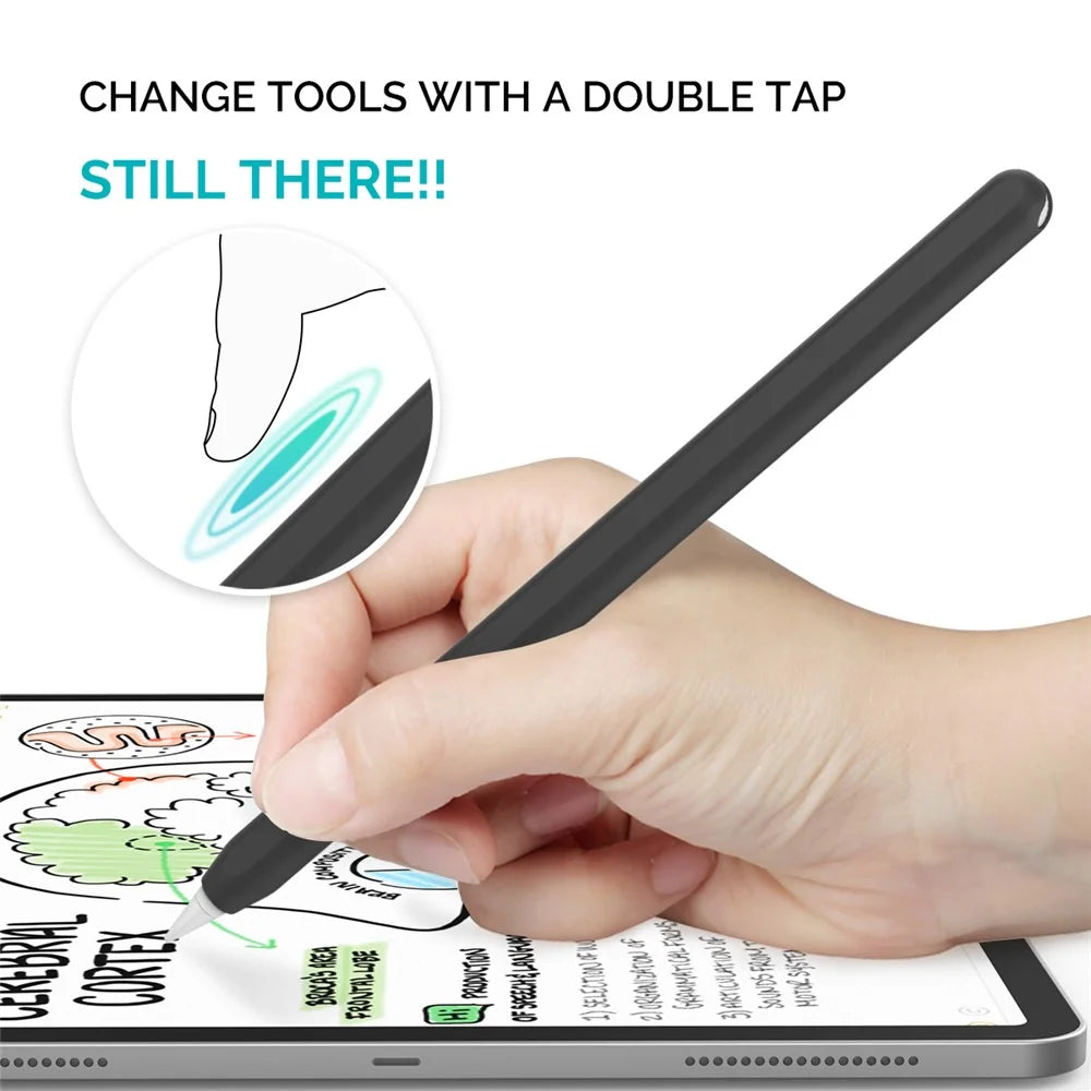 AHASTYLE PT65 Silicone Case for Apple Pencil (2nd Generation), Stylus Pen Protective Sleeve Cover - Black - 3