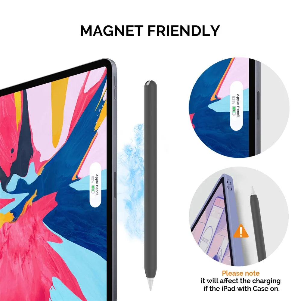 AHASTYLE PT65 Silicone Case for Apple Pencil (2nd Generation), Stylus Pen Protective Sleeve Cover - Black - 4