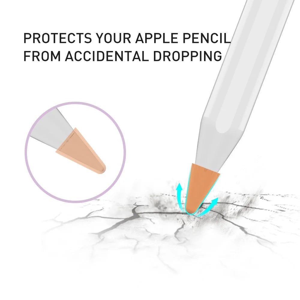 AHASTYLE PT107 8Pcs for Apple Pencil (2nd Generation) / (1st Generation) Pen Tip Cover Stylus Pen Nib Silicone Sleeve - 8 Color Mix - 4