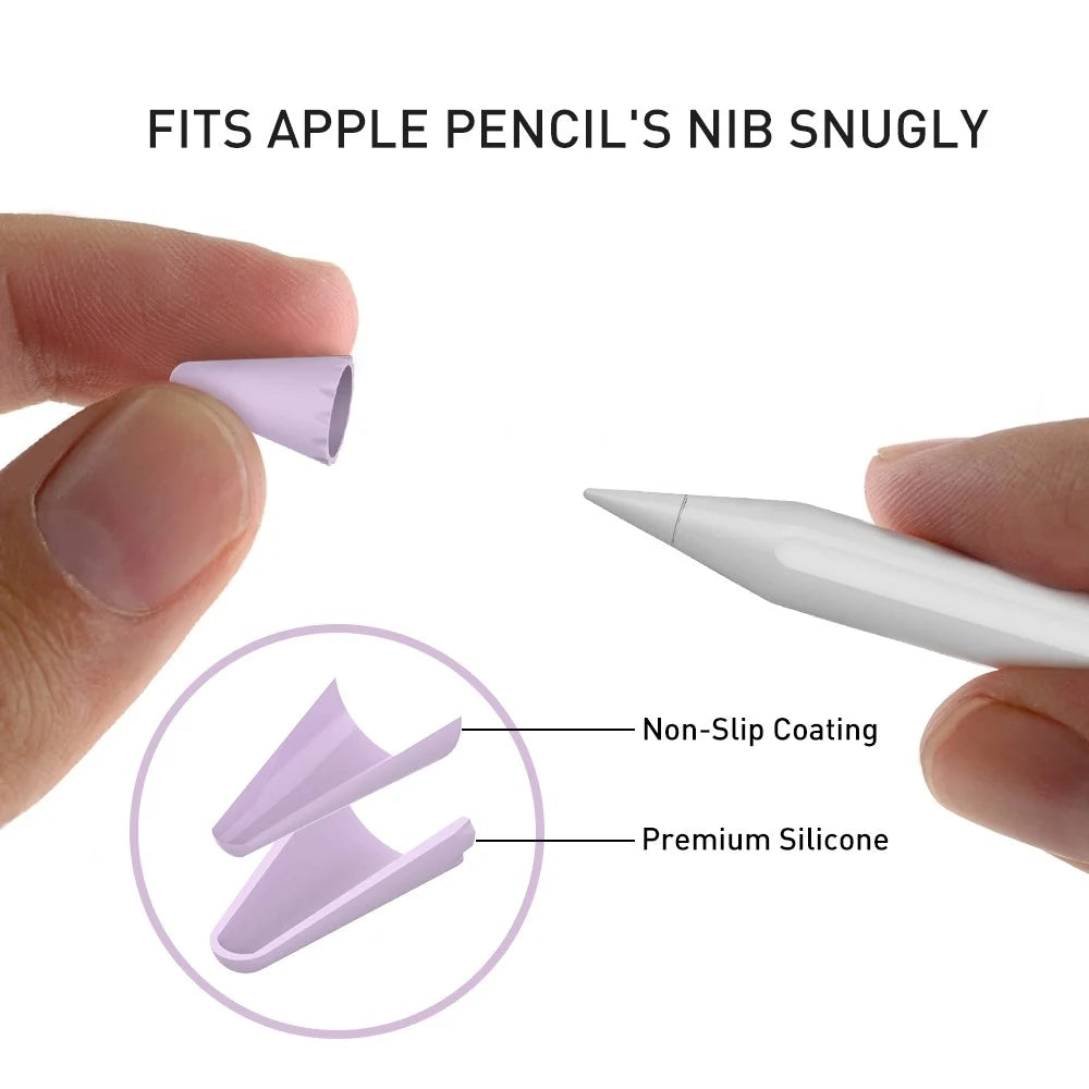 AHASTYLE PT107 8Pcs for Apple Pencil (2nd Generation) / (1st Generation) Pen Tip Cover Stylus Pen Nib Silicone Sleeve - 8 Color Mix - 5