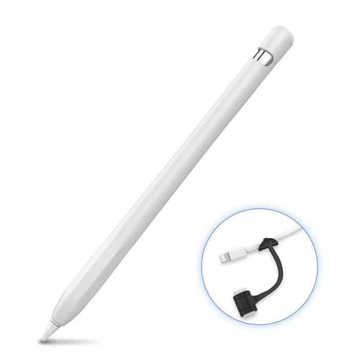 AHASTYLE PT93 Silicone Case for Apple Pencil (1st Generation), Stylus Pen Sleeve Skin-touch Capacitive Pen Cover - White - 1
