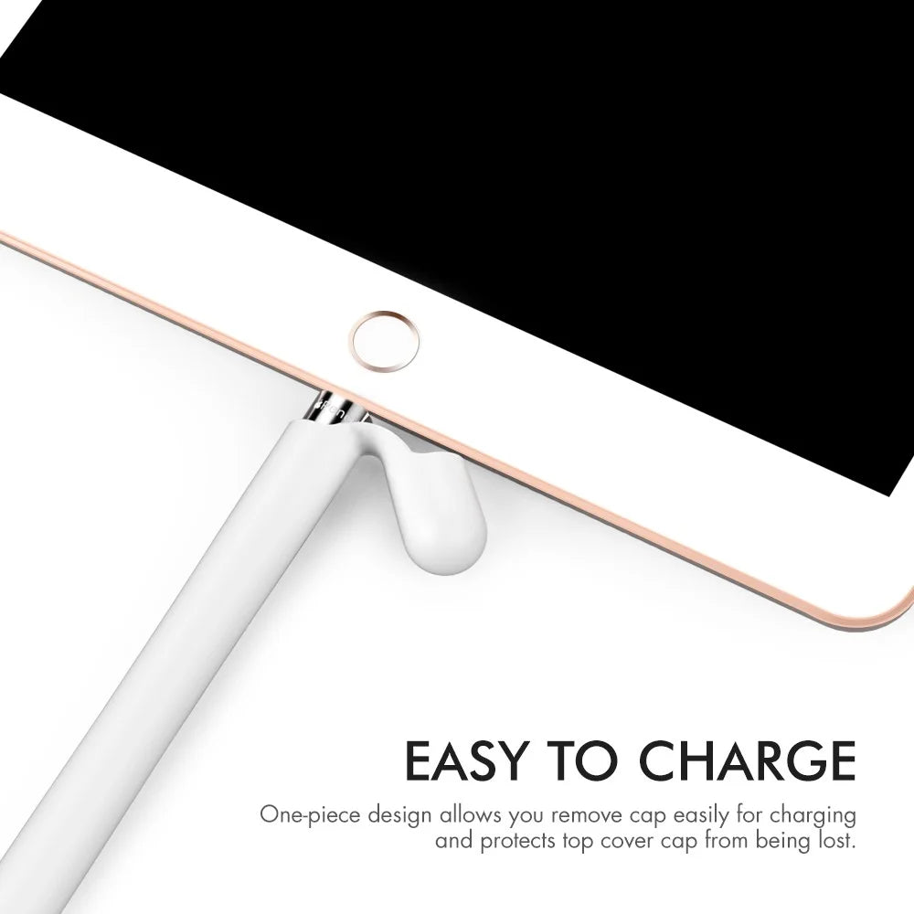 AHASTYLE PT93 Silicone Case for Apple Pencil (1st Generation), Stylus Pen Sleeve Skin-touch Capacitive Pen Cover - White - 4