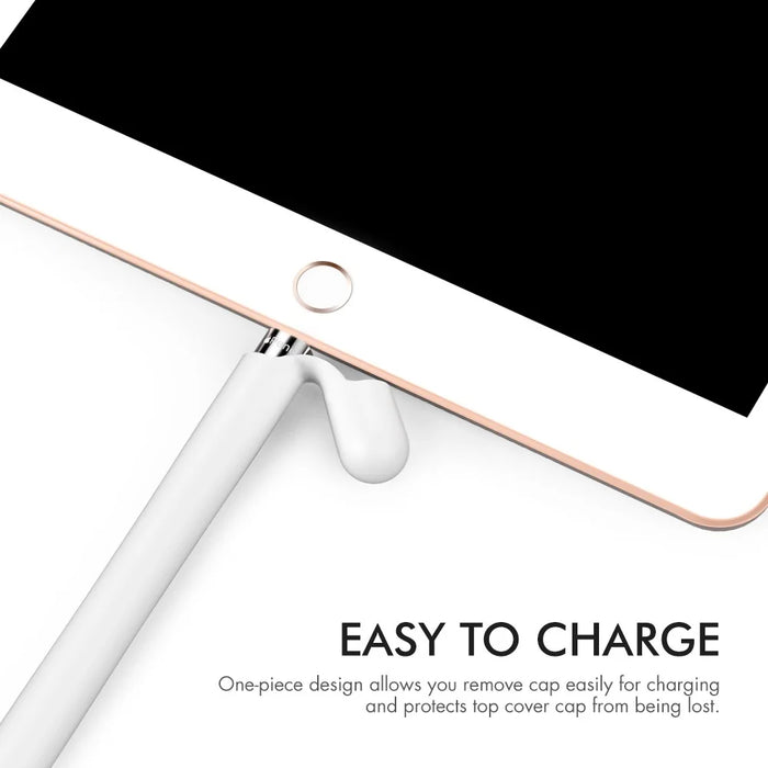 AHASTYLE PT93 Silicone Case for Apple Pencil (1st Generation), Stylus Pen Sleeve Skin-touch Capacitive Pen Cover - White - 4