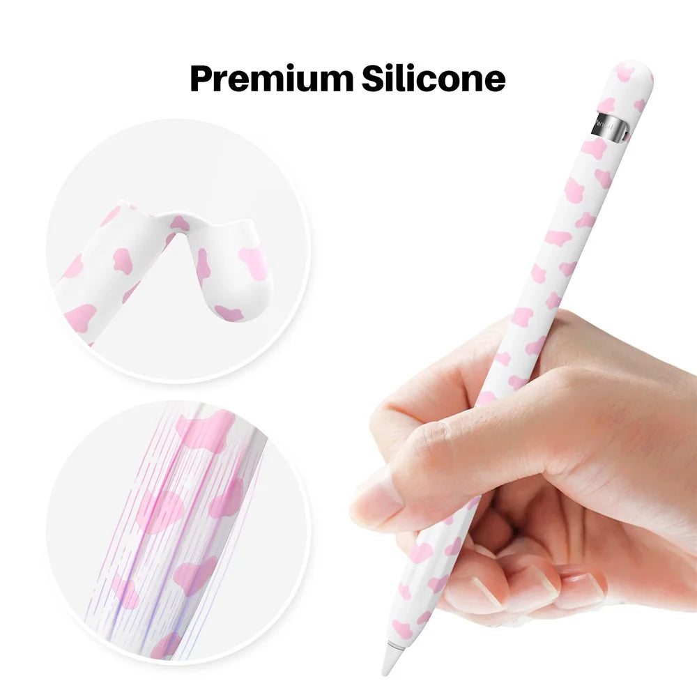 AHASTYLE PT93CW Silicone Skin Case for Apple Pencil (1st Generation), Skin-touch Stylus Pen Protective Cover - Pink - 6
