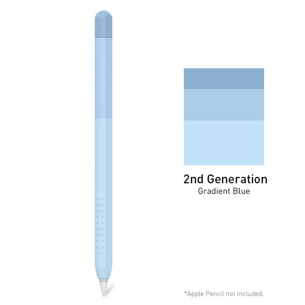AHASTYLE PT102-2 Silicone Sleeve for Apple Pencil (2nd Generation), Gradient Color Ultra Thin Stylus Pen Case Skin Cover - Gradient Blue - 3