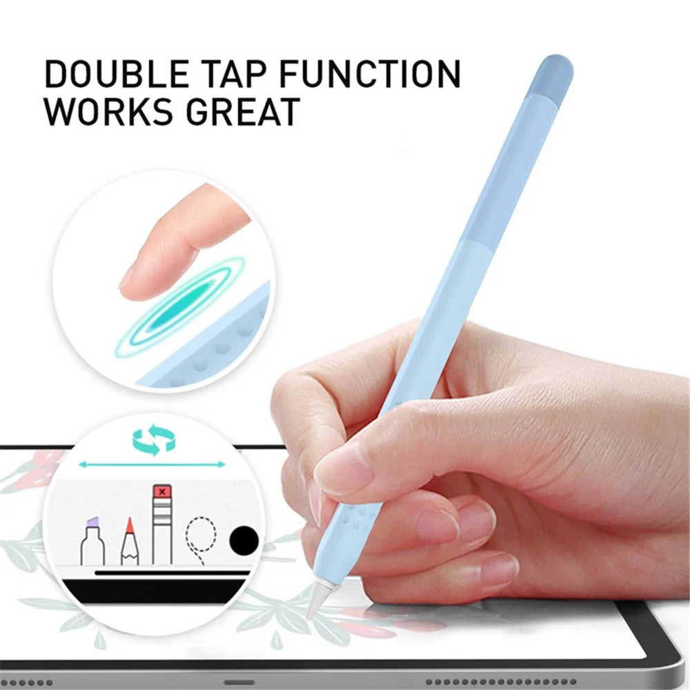 AHASTYLE PT102-2 Silicone Sleeve for Apple Pencil (2nd Generation), Gradient Color Ultra Thin Stylus Pen Case Skin Cover - Gradient Blue - 5