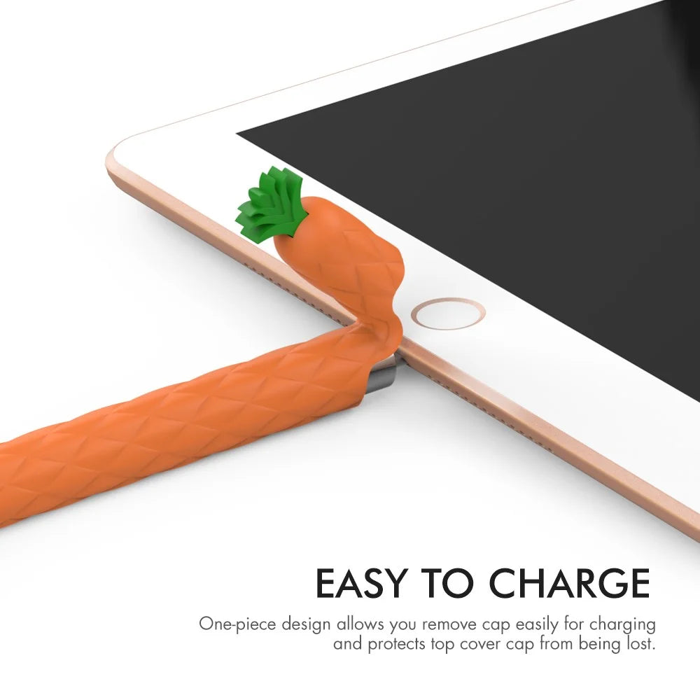 AHASTYLE PT106-1 for Apple Pencil (1st Generation) Stylus Pen Protective Sleeve Pineapple Style Pen Silicone Case - Orange - 5