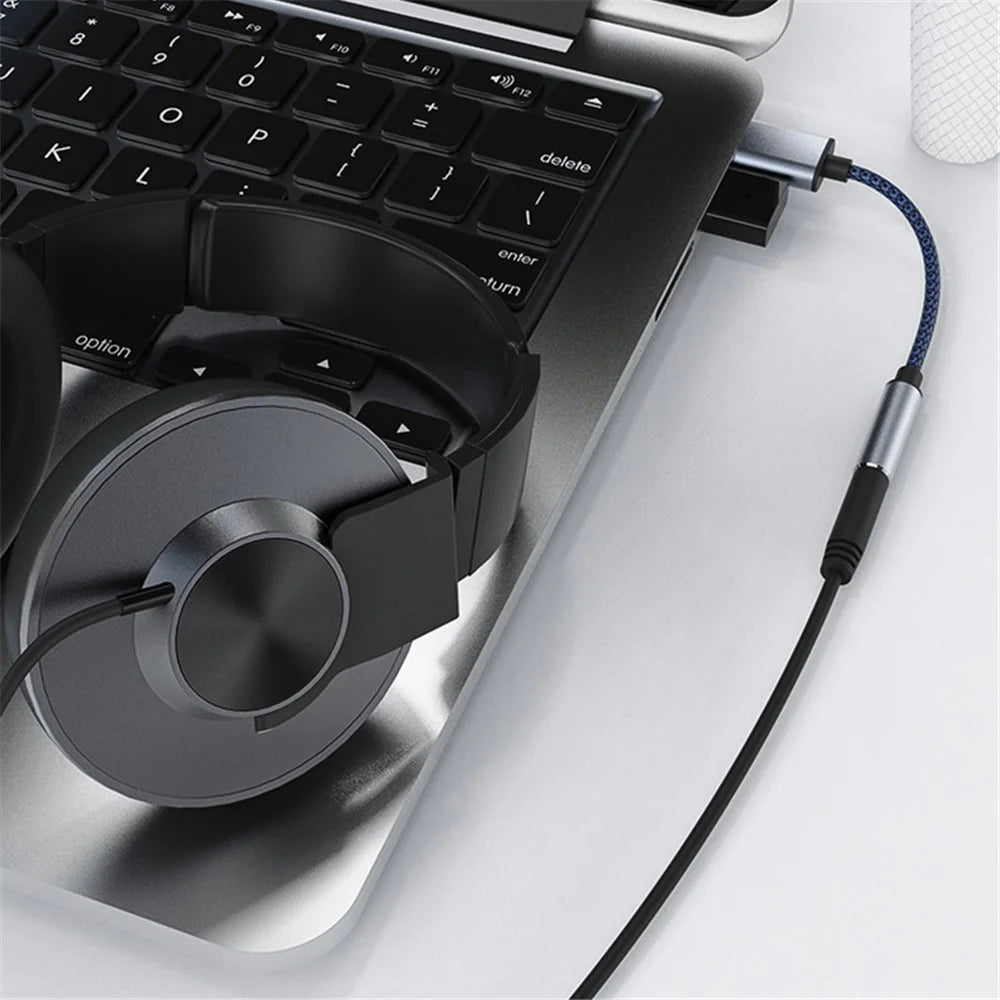 USB to 3.5mm Jack Audio Adapter USB to Headphone and Microphone Jack Aux Adapter Stereo Sound Card Adapter - 6