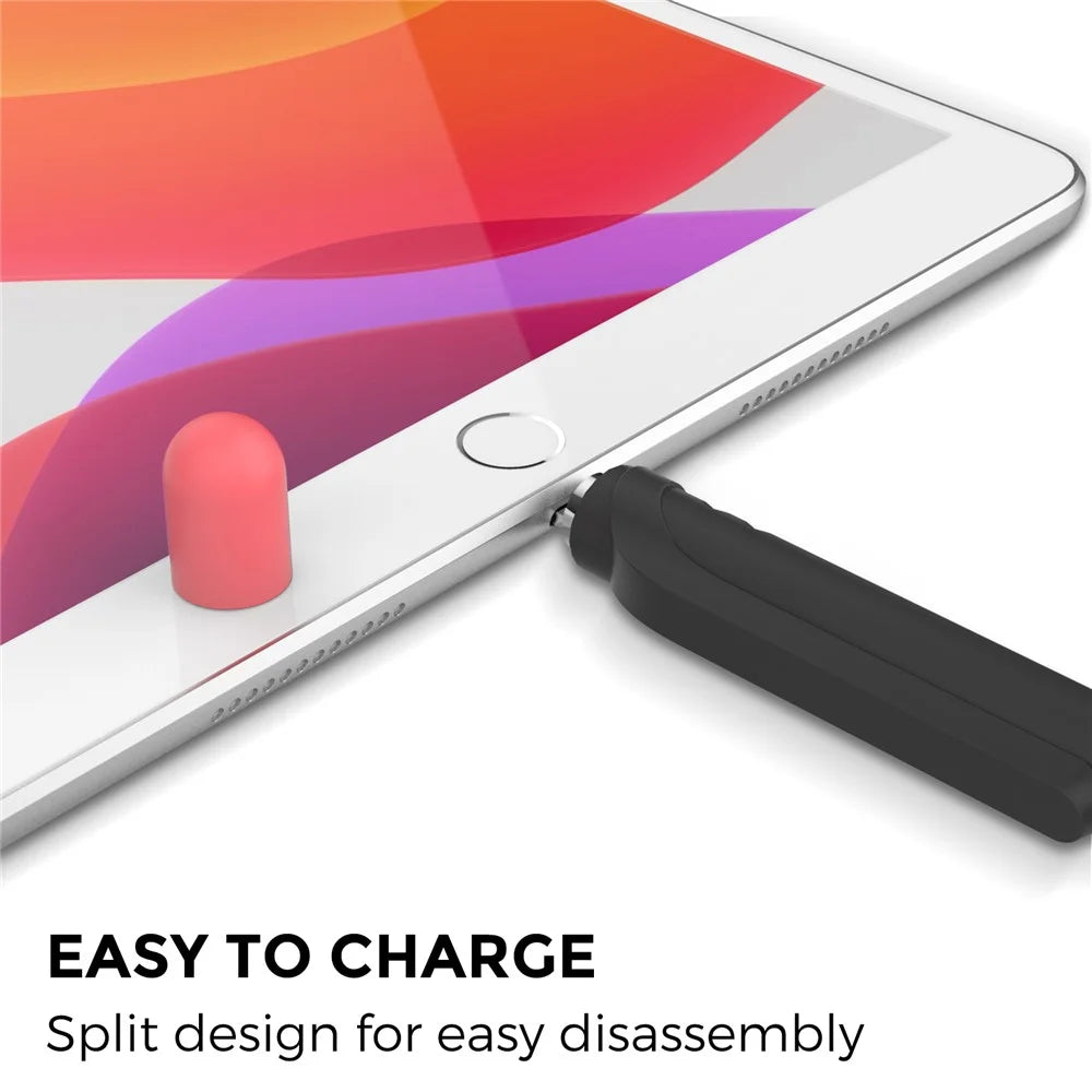 AHASTYLE PT152 Silicone Sleeve for Apple Pencil (1st Generation) Stylus Pen Case Dual Color Shockproof Cover - Black - 4