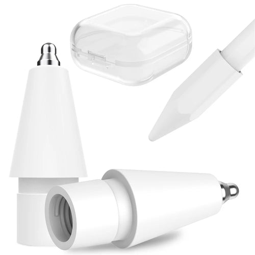 AHASTYLE WG80 For Apple Pencil 2nd / 1st Generation 2Pcs Capacitive Stylus Tip Replacement Pen Nibs - White - 1