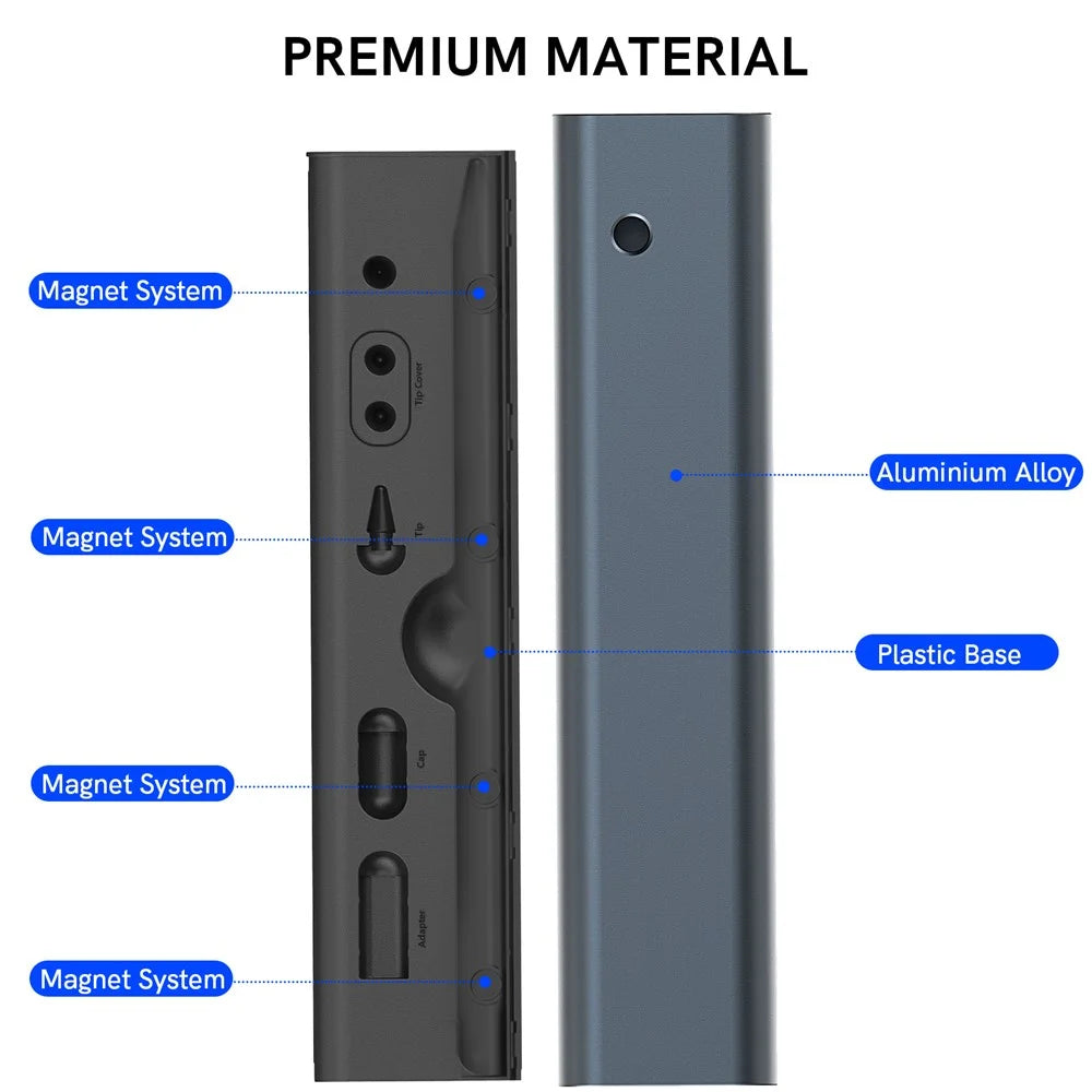 AHASTYLE PT145 Carrying Case for Apple Pencil 1st / 2nd Generation Portable Storage Box Aluminum Alloy - Dark Grey - 5