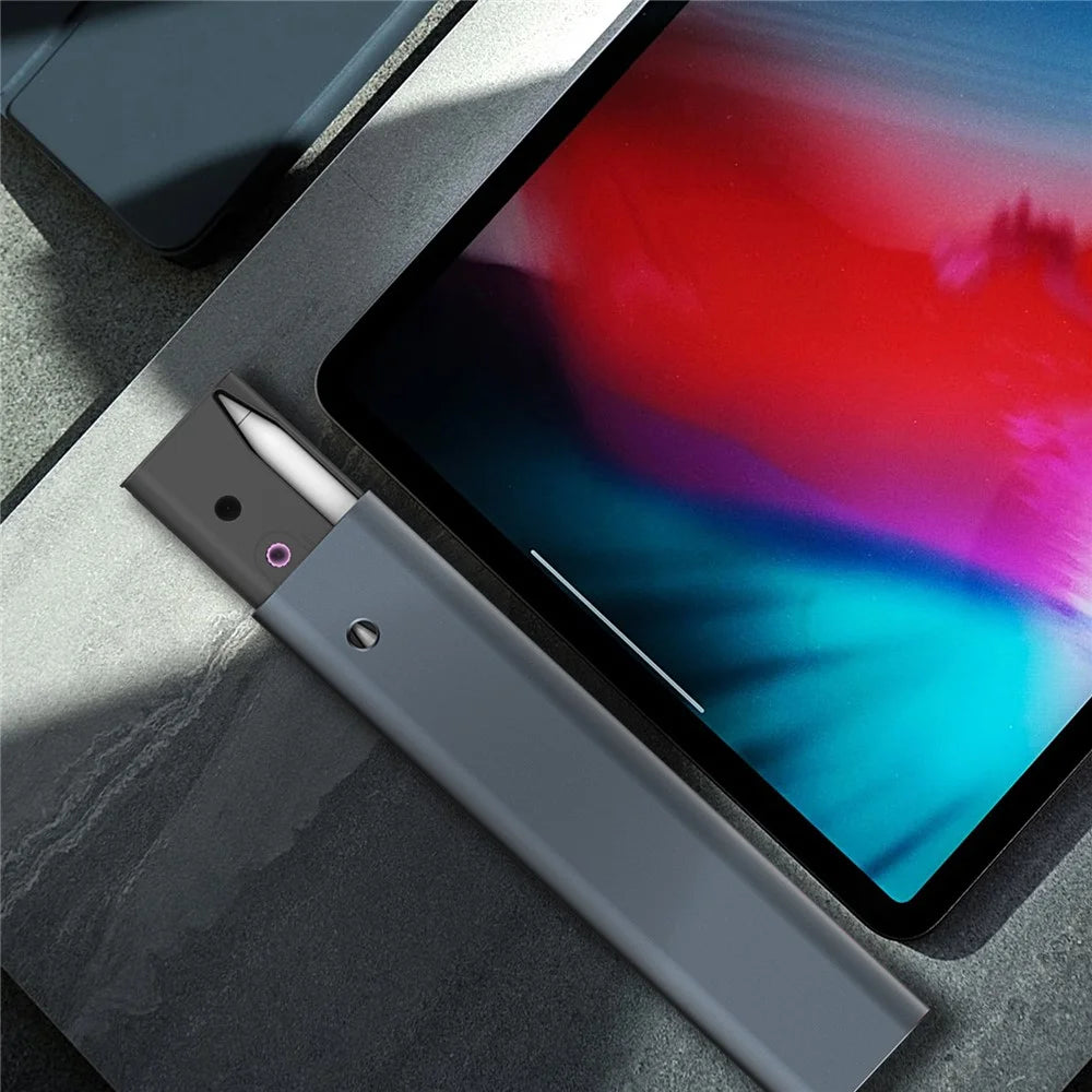 AHASTYLE PT145 Carrying Case for Apple Pencil 1st / 2nd Generation Portable Storage Box Aluminum Alloy - Dark Grey - 6