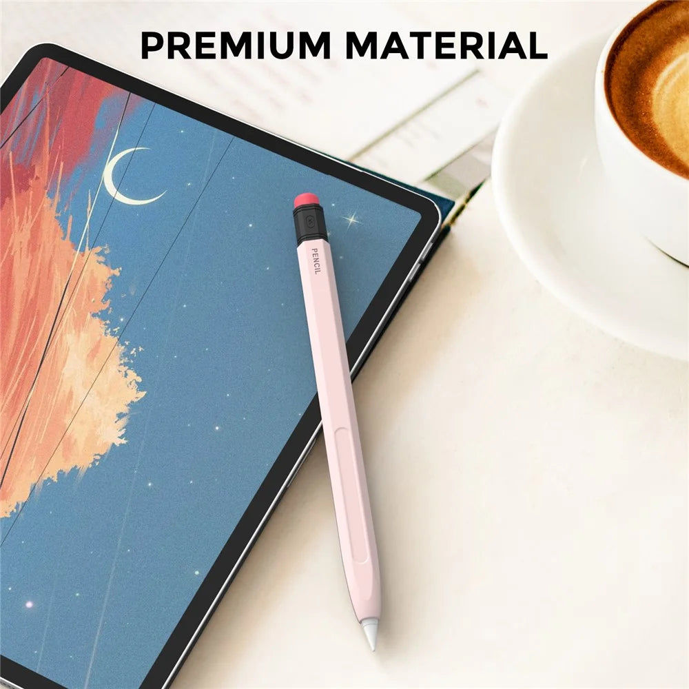 AHASTYLE PT180-2 For Apple Pencil Pro / Pencil (2nd Generation) Retro Silicone Protective Sleeve Capacitive Stylus Pen Anti-Drop Cover - Pink - 4