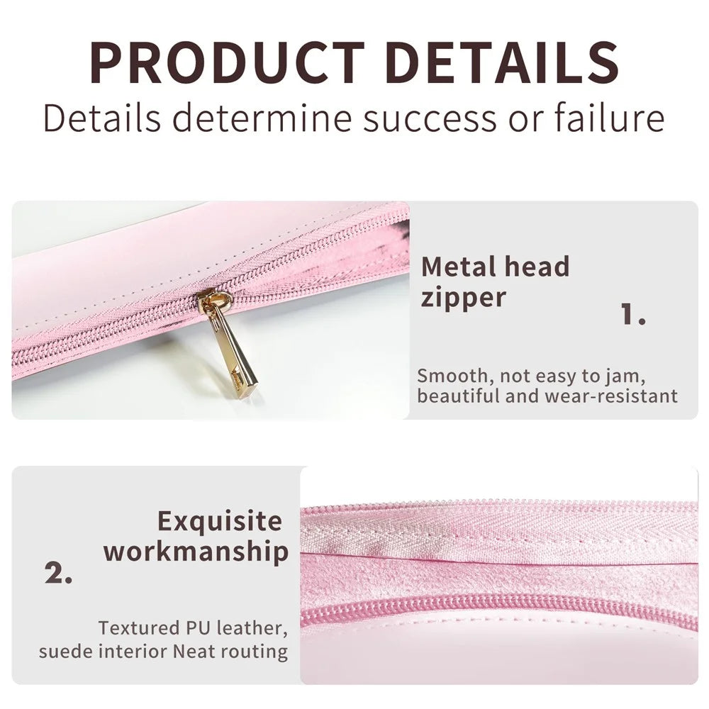 AHASTYLE WG11 For Apple Pencil 2nd / 1st Generation Stylus Pen Storage Pouch PU Leather Pen Bag - Pink - 3