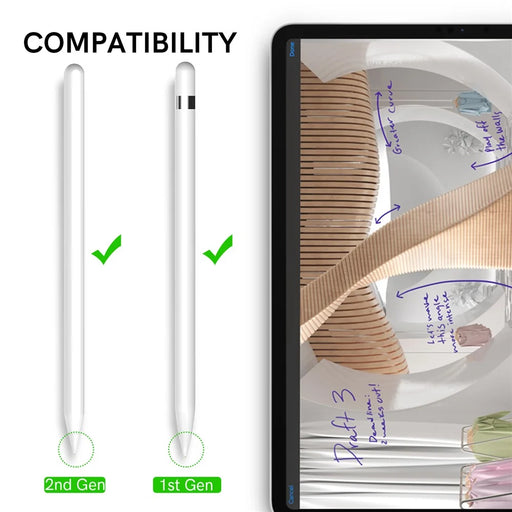 AHASTYLE WG58 For Apple Pencil 2nd / 1st Generation Capacitive Stylus Pen Nib Replacement Touch Screen Pen Tip - White / 3mm Gold Nib - 2