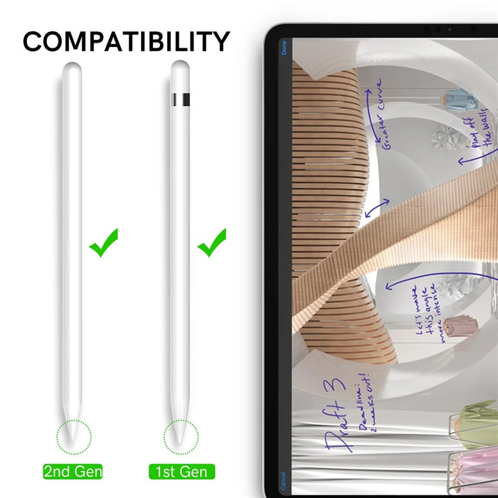 AHASTYLE WG58 For Apple Pencil 2nd / 1st Generation Capacitive Stylus Pen Nib Replacement Touch Screen Pen Tip - White / 3mm Gold Nib - 2
