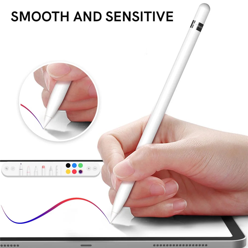 AHASTYLE WG58 For Apple Pencil 2nd / 1st Generation Capacitive Stylus Pen Nib Replacement Touch Screen Pen Tip - White / 3mm Gold Nib - 5