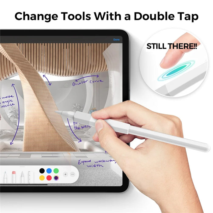 AHASTYLE PT185 3Pcs for Apple Pencil 2nd Generation Sleeve Stylus Pen Grip Silicone Case Gradient Color - White / Purple / Pink - 5