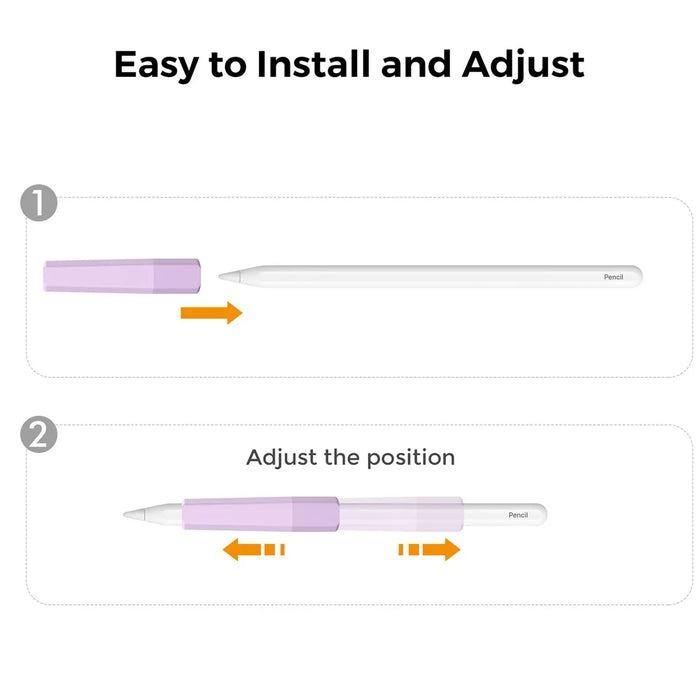 AHASTYLE PT185 3Pcs for Apple Pencil 2nd Generation Sleeve Stylus Pen Grip Silicone Case Gradient Color - White / Purple / Pink - 6