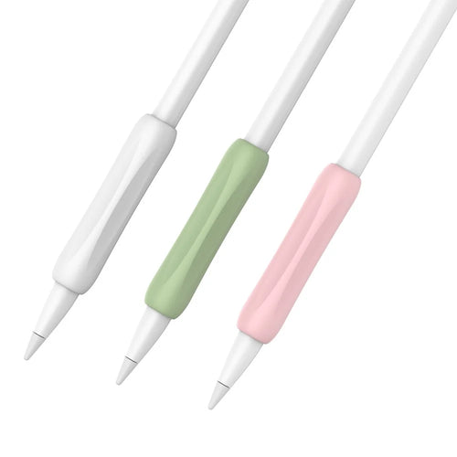 AHASTYLE PT113-1 Silicone Grip for Apple Pencil 1st / 2nd Generation Sleeve, 3Pcs Stylus Pen Case - White / Green / Pink - 1