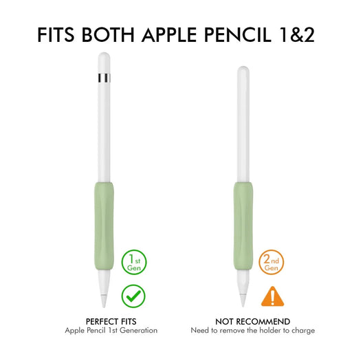 AHASTYLE PT113-1 Silicone Grip for Apple Pencil 1st / 2nd Generation Sleeve, 3Pcs Stylus Pen Case - White / Green / Pink - 2