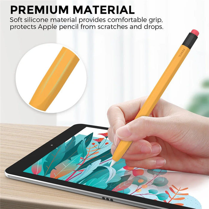 AHASTYLE PT180-1 For Apple Pencil 1st Generation Retro Silicone Capacitive Stylus Pen Protective Cover - Orange - 3