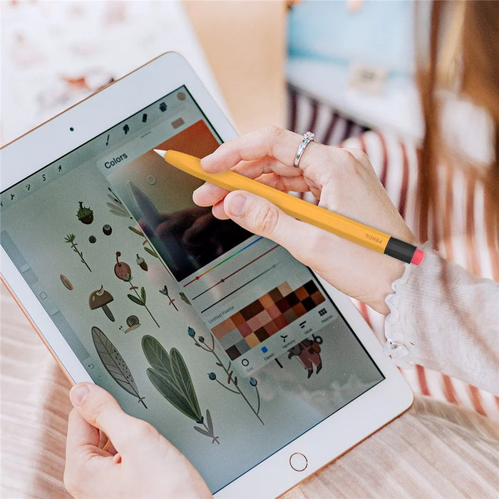 AHASTYLE PT180-1 For Apple Pencil 1st Generation Retro Silicone Capacitive Stylus Pen Protective Cover - Orange - 4