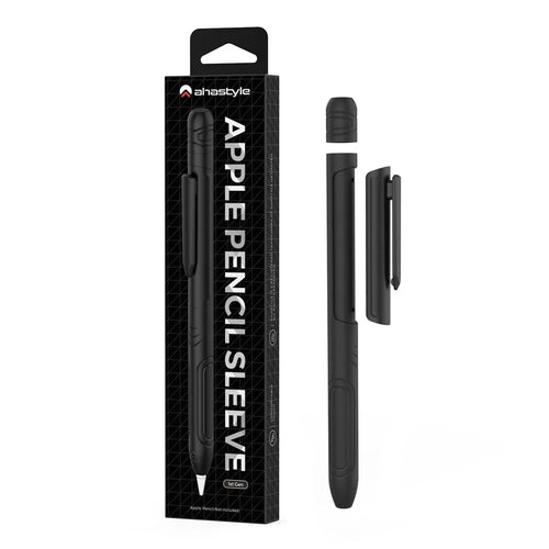 AHASTYLE PT141 Silicone Sleeve for Apple Pencil (1st Generation) Stylus Pen Case Shockproof Protective Cover - Black - 1